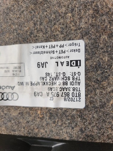 TAPICERKA KLAPY TYL AUDI A5 8T COUPE 8T0867975A