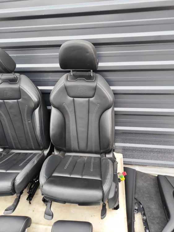 FOTEL FOTELE SKÓRA KOMPLET S LINE AUDI A4 B9 BIAŁA NIĆ PODGRZEWANE !!!