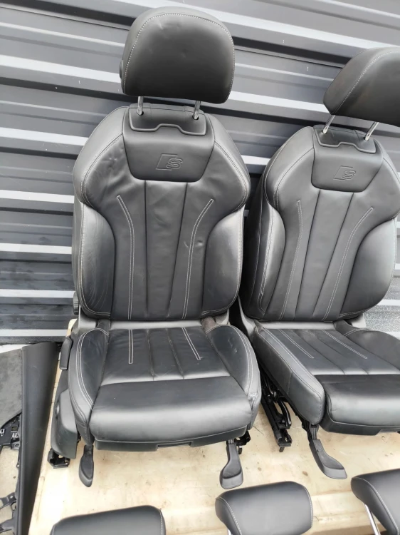 FOTEL FOTELE SKÓRA KOMPLET S LINE AUDI A4 B9 BIAŁA NIĆ PODGRZEWANE !!!