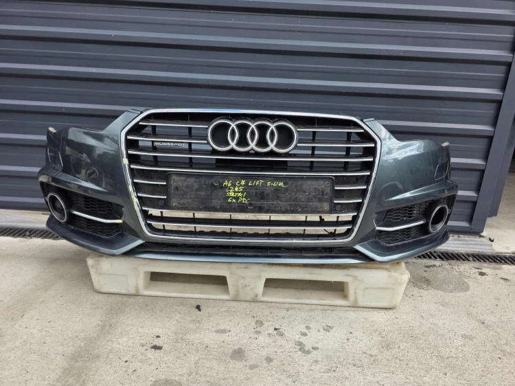 ZDERZAK PRZÓD KOMPLETNY AUDI A6 C7 LIFT SPRYSKI 4 X PDC LX5R ORYGINAŁ !!!