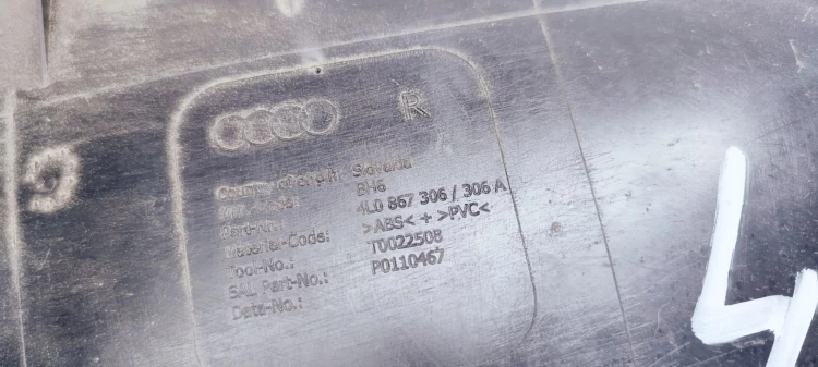 BOCZEK DRZWI P T AUDI Q7 4L 4L0867306 ALCATARA 40*