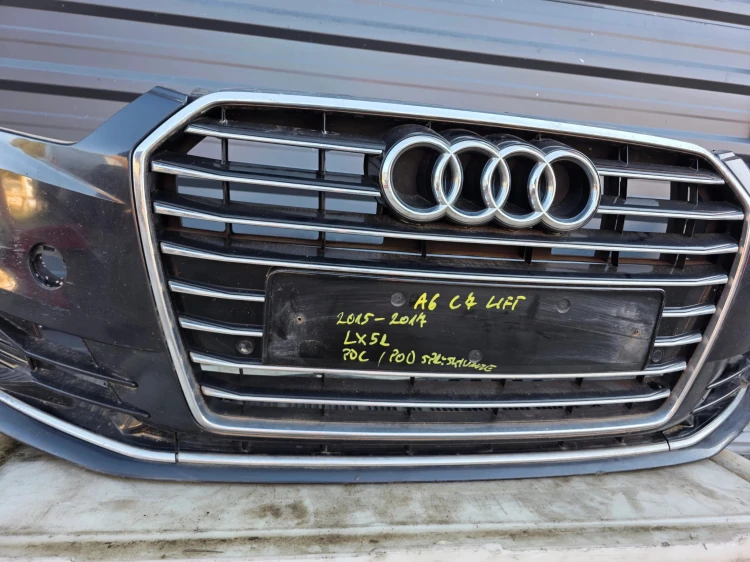 ZDERZAK PRZÓD KOMPLETNY AUDI A6 C7 LIFT SPRYSKI 4 X PDC LX5R ORYGINAŁ !!!