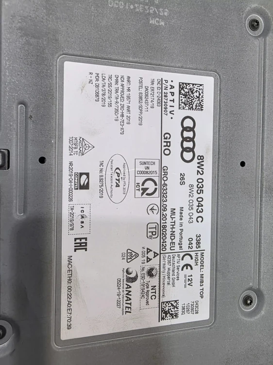JEDNOSTKA CENTRALNA MIB AUDI A4 B9 A5 8W 8W2035043C ORYGINAŁ