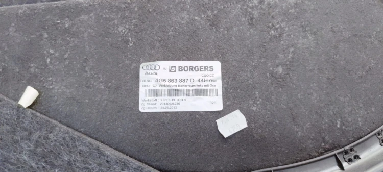 BOCZEK BAGAŻNIKA LEWY AUDI A6 C7 SEDAN 4G5863887D 44H