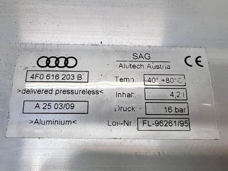 ZBIORNIK POWIETRZA ZAWIESZENIA AUDI A6 C6 4F0616203B