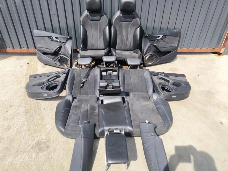 FOTEL FOTELE SKÓRA KOMPLET S LINE AUDI A4 B9 SKÓRA ALCANTARA ROLETY GRZANE