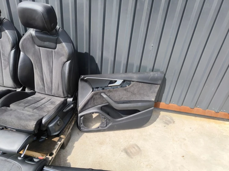 FOTEL FOTELE SKÓRA KOMPLET S LINE AUDI A4 B9 SKÓRA ALCANTARA ROLETY GRZANE
