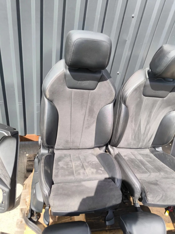 FOTEL FOTELE SKÓRA KOMPLET S LINE AUDI A4 B9 SKÓRA ALCANTARA ROLETY GRZANE