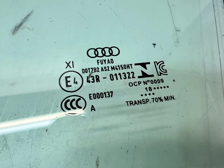 SZYBA BOCZNA DRZWI LEWY PRZÓD AUDI A6 C8 PODWÓJNA 4K0845021