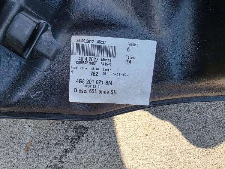 BAK ZBIORNIK PALIWA AUDI A7 4G8 4G8201021BM 3.0 TDI ORYGINAŁ !!!