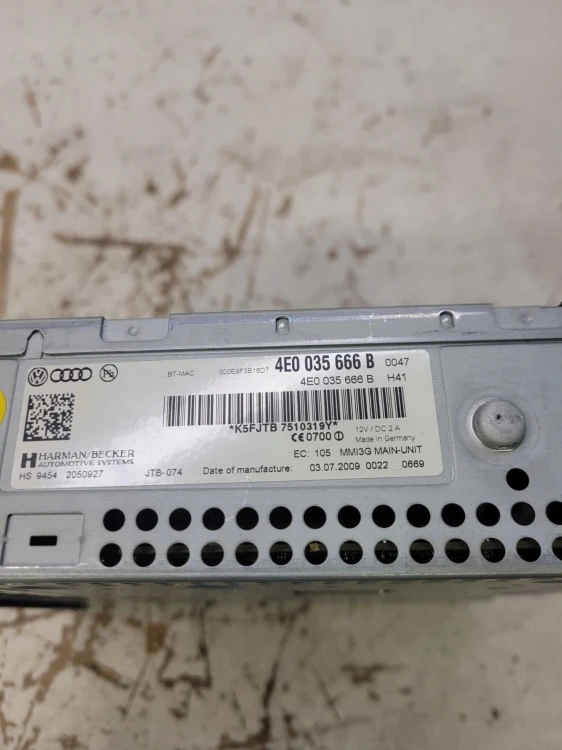 JEDNOSTKA MMI CZYTNIK AUDI A6 A8 Q7 4E0035666B