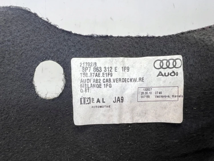 BOCZEK BAGAŻNIKA PRAWY AUDI A3 CABRIO 8P7863312E