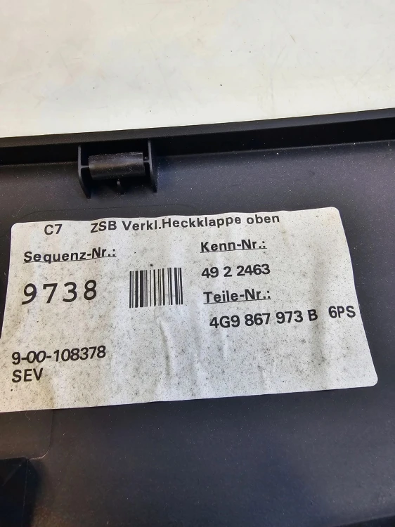 TAPICERKA KLAPY TYŁ AUDI A6 C7 AVANT 4G9867973B