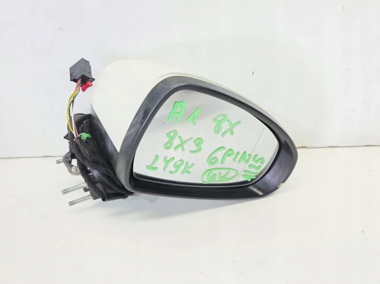 LUSTERKO ZEWNĘTRZNE PRAWE AUDI A1 8X 8X3 6 PIN LY9K 1/25 UK
