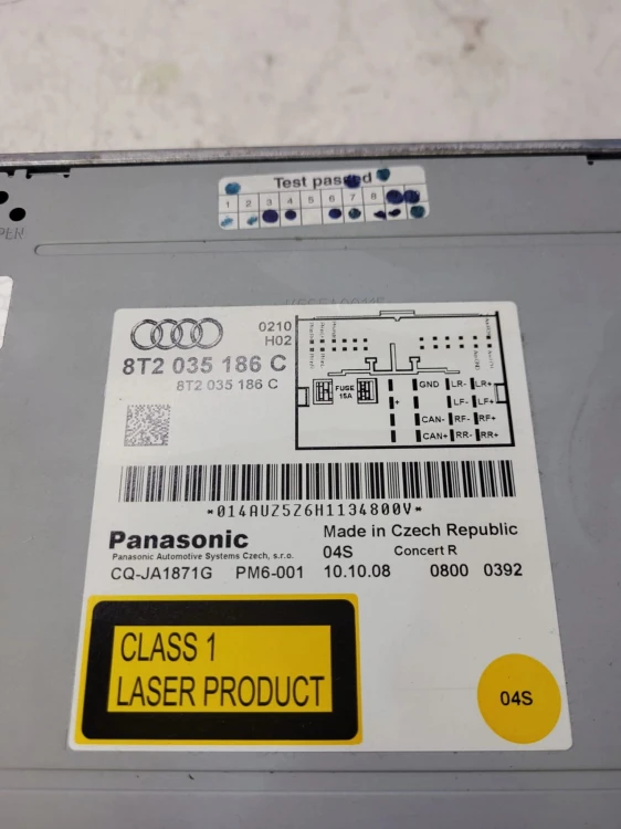 RADIO ZMIENIARKA CD AUDI A4 B8 A5 Q5 8T2035186C