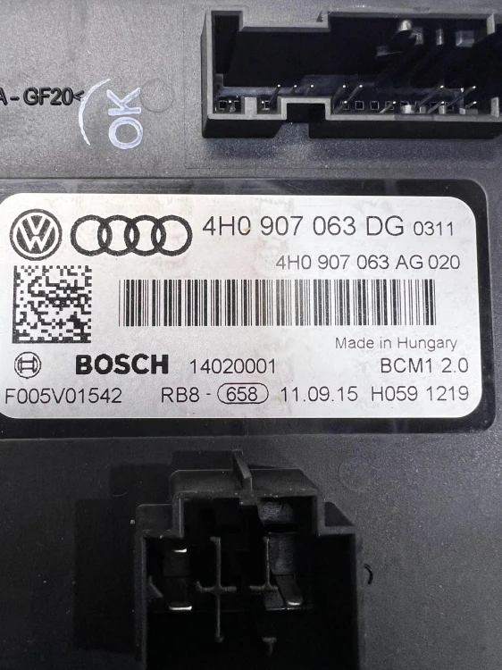 MODUŁ KOMFORTU BMC AUDI A6 C7 A7 A8 4H0907063DG 4H0907063AG