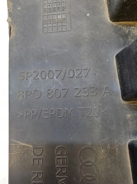 OSŁONA PŁYTA POD ZDERZAK AUDI A3 8P LIFT 8P0807233A