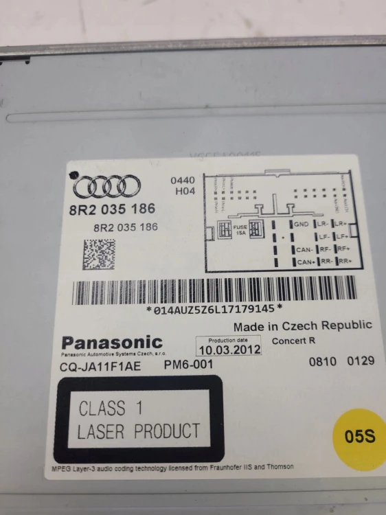 RADIO ZMIENIARKA CD AUDI A4 B8 A5 Q5 8R2035186