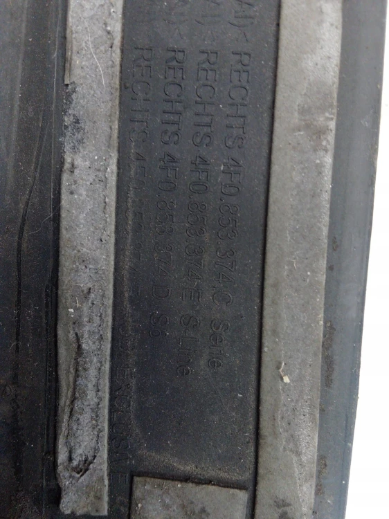 LISTWA PROGOWA PRAWY PRZÓD A6 C6 S LINE 4F0853374E