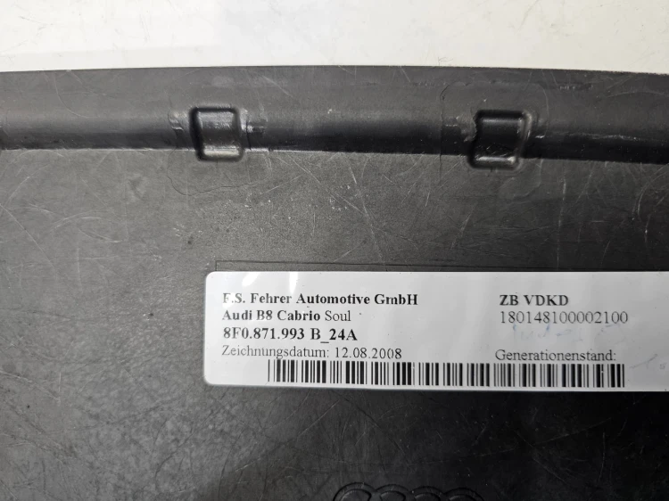 POKRYWA KLAPA PÓŁKA BAGAŻNIKA DACHU AUDI A5 CABRIO 8F0871993B