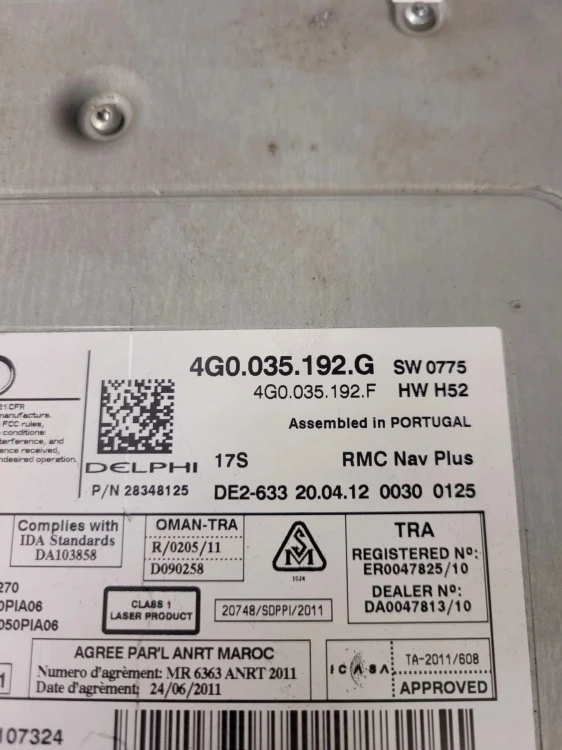 JEDNOSTKA MMI 3G+ SD AUDI A6 C7 A7 4G0035192G