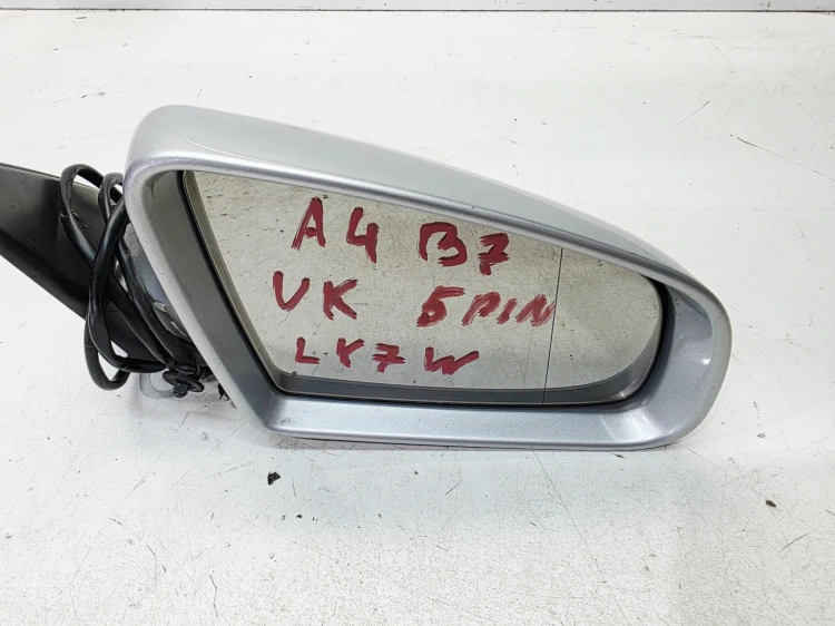 LUSTERKO ZEWNĘTRZNE PRAWE AUDI A4 B7 LY7W 5 PIN UK