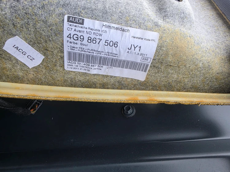 PODSUFITKA AUDI A6 C7 AVANT / KOMBI S LINE 4G9867506 JY1 ORYGINAŁ KOMPLET !