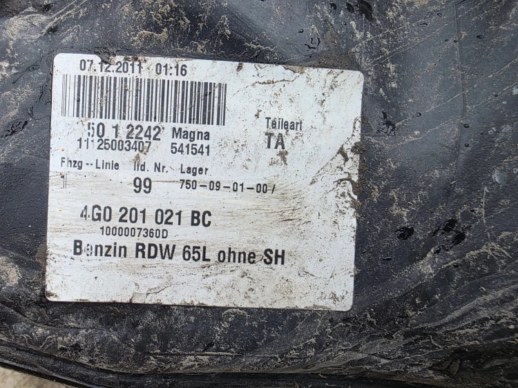 BAK ZBIORNIK PALIWA AUDI A6 C7 A7 4G 4G0201021BC BENZYNA !!!
