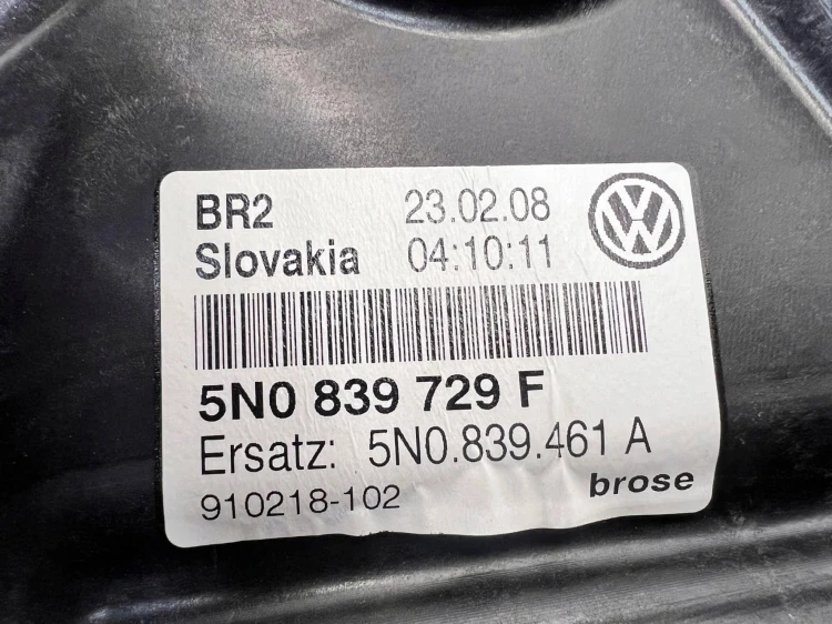 MECHANIZM PODNOSZENIA SZYBY LEWY TYŁ VW TIGUAN 5N0839729F