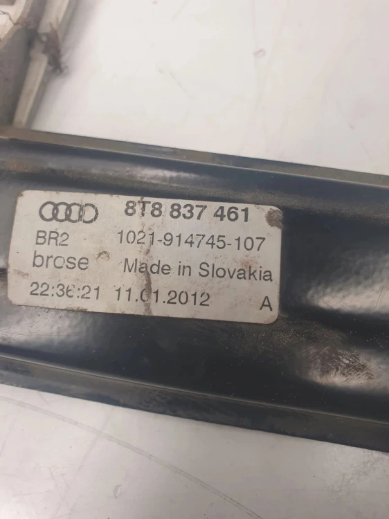 MECHANIZM SZYBY LEWY PRZÓD AUDI A5 8T8837461