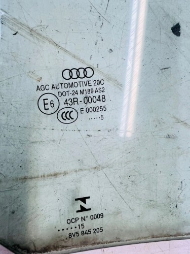 SZYBA BOCZNA DRZWI LEWY TYŁ AUDI A3 8V 8V5 SEDAN 2015R
