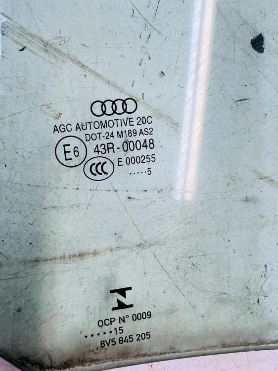 SZYBA BOCZNA DRZWI LEWY TYŁ AUDI A3 8V 8V5 SEDAN 2015R
