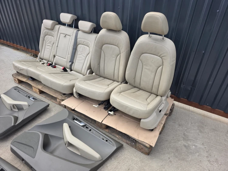 FOTEL FOTELE AUDI Q5 8R SKÓRA 2008-2016 SZARE KOMPLET !!! *2