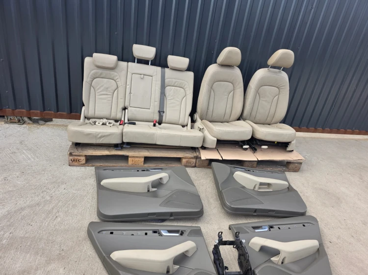 FOTEL FOTELE AUDI Q5 8R SKÓRA 2008-2016 SZARE KOMPLET !!! *2
