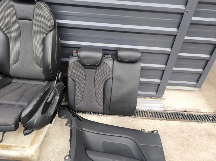 FOTEL FOTELE KOMPLET AUDI A3 8V 3-DRZWI SKÓRA+MATERIAŁ S LINE *2 !!!