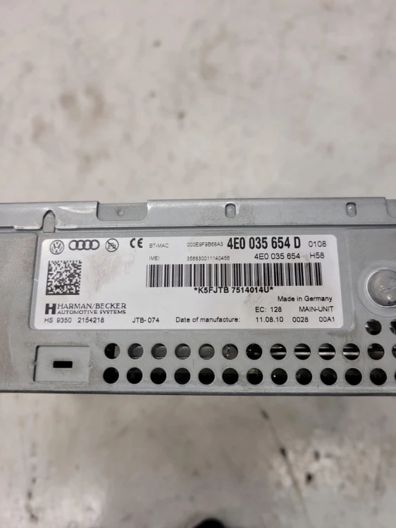 CZYTNIK MMI 3G MULTIMEDIA AUDI Q7 A6 C6 4E0035654D