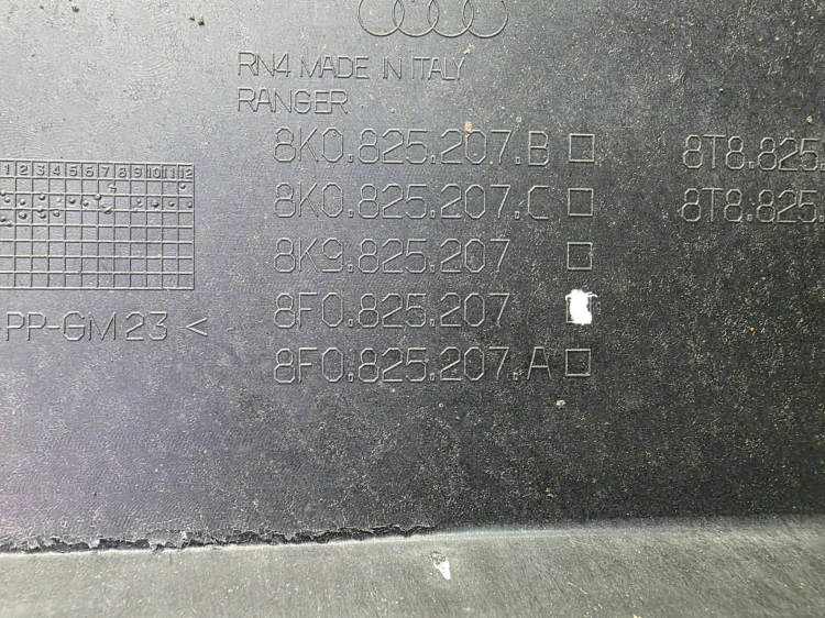 OSŁONA PODWOZIA LEWA LEWY PRZÓD DUŻA AUDI A5 8F CABRIO 8F0825207