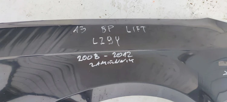 BŁOTNIK LEWY PRZÓD AUDI A3 8P LIFT 2008-2012 LZ9Y ZAMIENNIK UŻYWANY