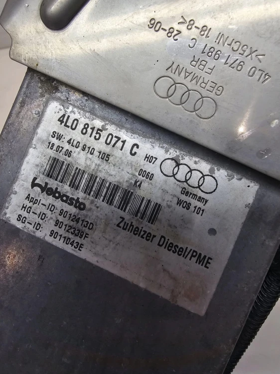 WEBASTO DOGRZEWACZ AUDI Q7 4L 4L0815071C KOMPLET
