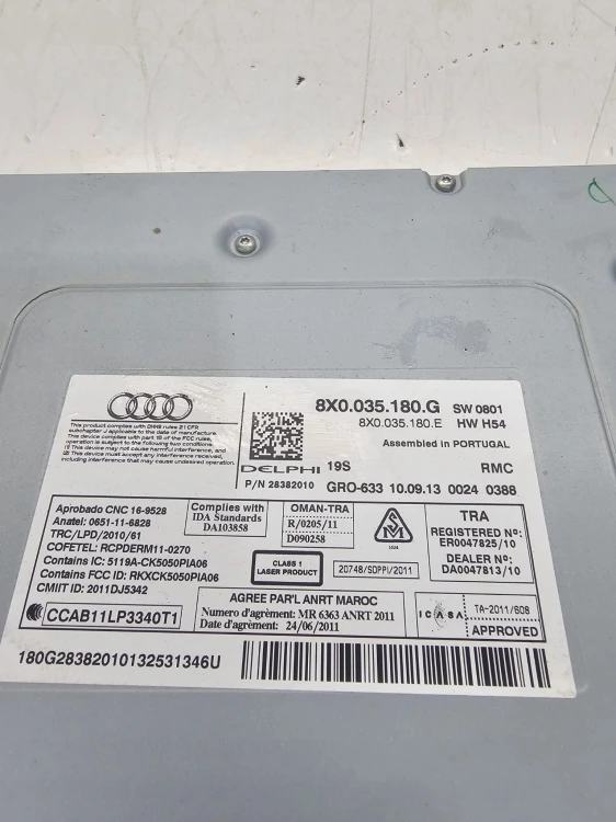 RADIO MULTIMEDIA MMI SD AUDI A1 8X 8X0035180G