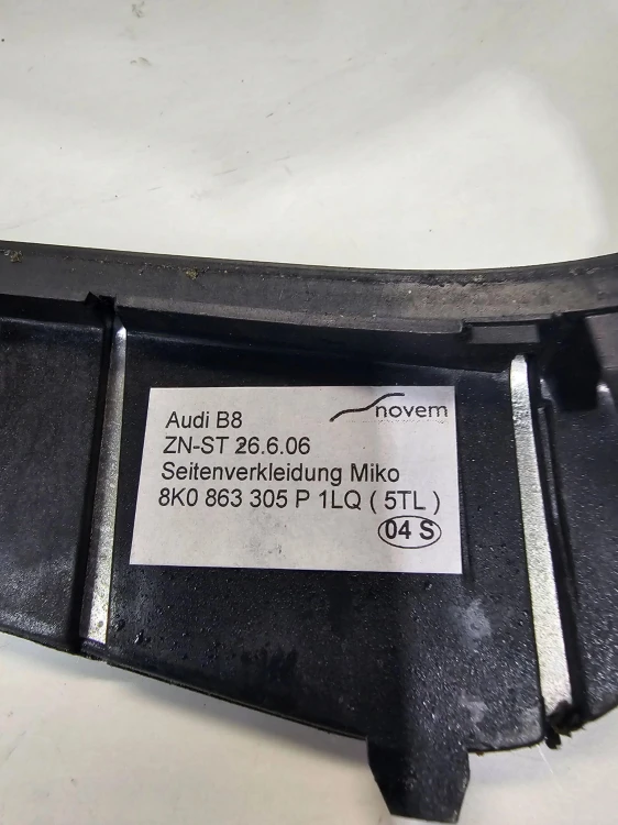 DEKOR TUNELU AUDI A5 COUPE 8K0863305P BLACK PIANO ++CHROM