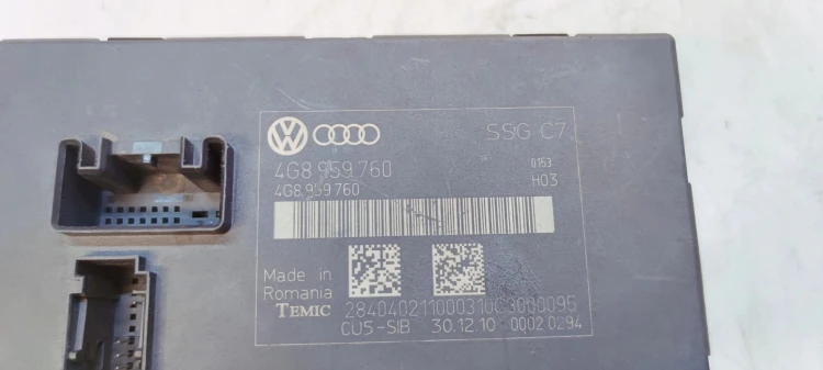 MODUŁ STEROWNIK PAMIĘCI FOTELA AUDI A6 C7 A7 4G8959760