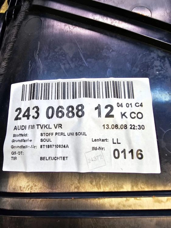 BOCZEK DRZWI PRAWY PRZÓD AUDI A5 8T COUPE 8T1867106 *2*