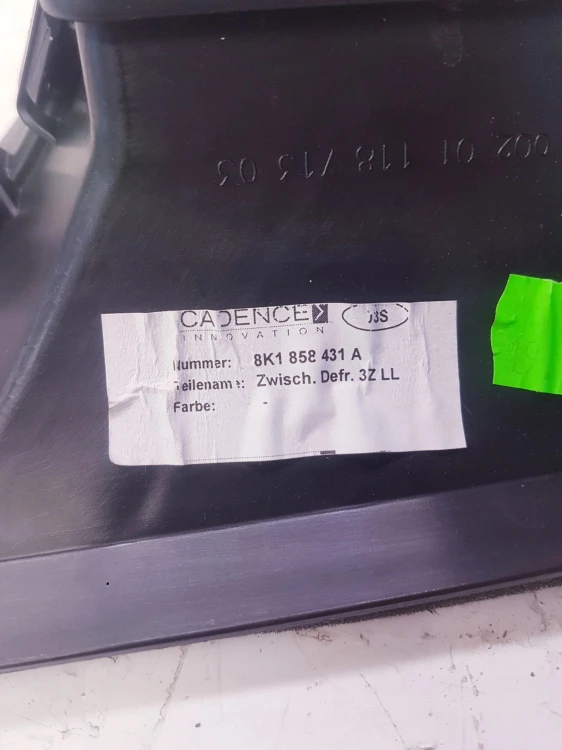 KANAŁ POWIETRZNY TUNEL AUDI A4 B8 A5 8K1858431A