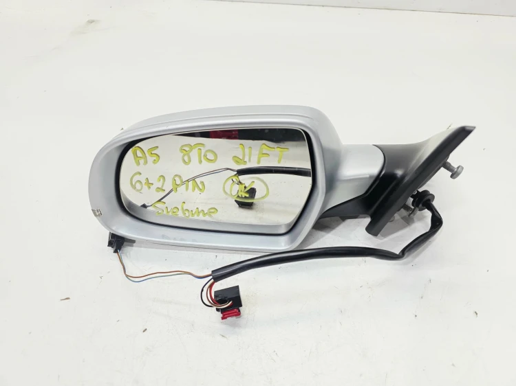 LUSTERKO ZEWNĘTRZNE LEWE AUDI A5 8T0 LIFT COUPE SREBRNE 6+2 PIN UK