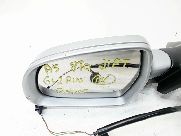 LUSTERKO ZEWNĘTRZNE LEWE AUDI A5 8T0 LIFT COUPE SREBRNE 6+2 PIN UK