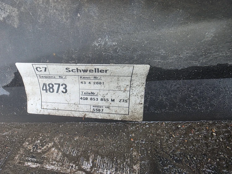 LISTWA PROGOWA LEWA AUDI A6 C7 SEDAN AVANT S LINE 4G0853855M LZ7S ORYGINAŁ