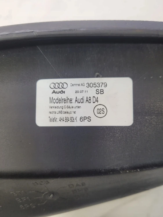 OSŁONA PROGU LED PRAWY TYŁ AUDI A8 D4 4H4864608K