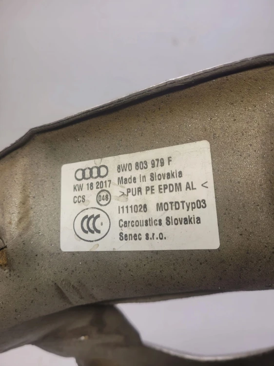 OSŁONA TERMICZNA TUNELU AUDI A4 B9 A5 8W0803979F