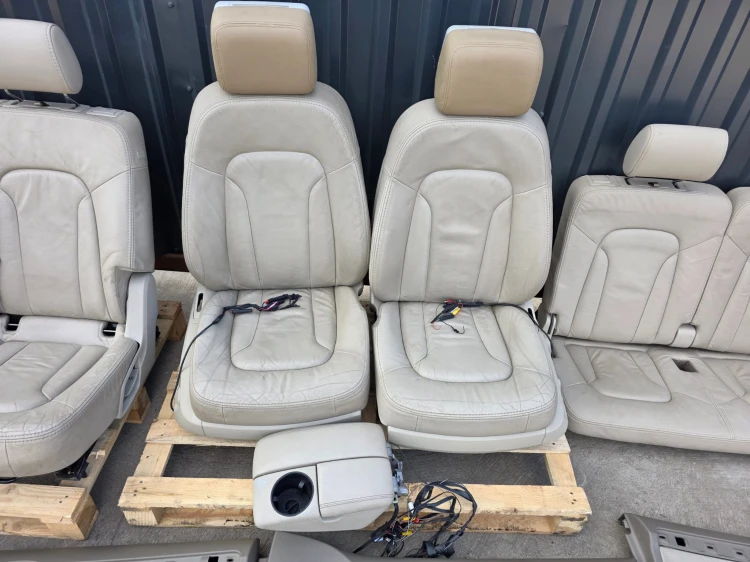 FOTEL FOTELE AUDI Q7 4L 7 OSÓB SKÓRA PODGRZEWANE MONITORY BOSE KOMPLET !!!